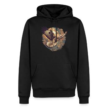 Falken Falke - Männer Premium Bio Hoodie - Schwarz - Vorne - Nico (187cm)