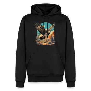 Faucon Faucon - Sweat à capuche Premium bio Homme - noir - Devant - Nico (187cm)