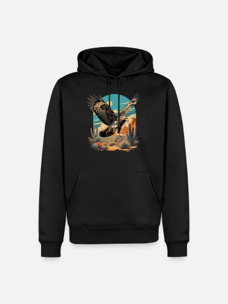 Faucon Faucon - Sweat à capuche Premium bio Homme - noir