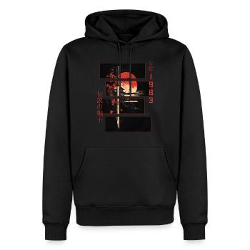 Japanische Zeichen Krieger Vintage 1983 Geburtstag - Männer Premium Bio Hoodie - Schwarz - Vorne - Nico (187cm)