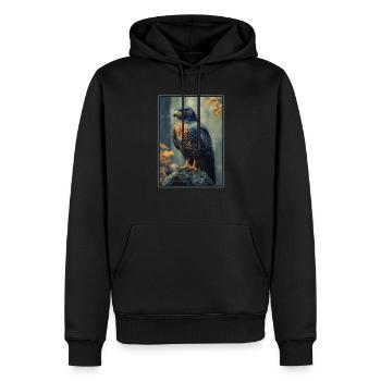 Faucon Faucon - Sweat à capuche Premium bio Homme - noir - Devant - Nico (187cm)