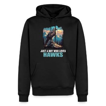 Faucon Faucon - Sweat à capuche Premium bio Homme - noir - Devant - Nico (187cm)