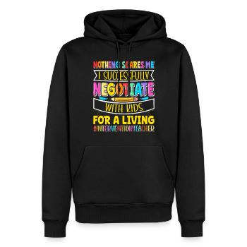 Enseignant d’intervention, Spécialiste de l’intervention - Sweat à capuche Premium bio Homme - noir - Devant - Nico (187cm)