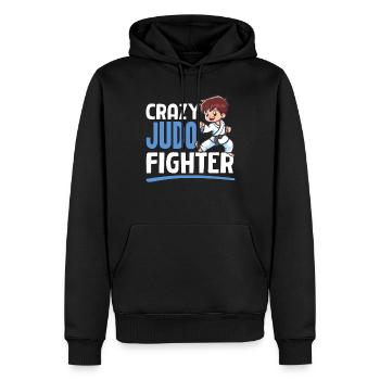 Judoka Judo Kids - Crazy Judo Fighter - Sweat à capuche Premium bio Homme - noir - Devant - Nico (187cm)