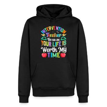 Intervention Teacher, Intervention specialist - Männer Premium Bio Hoodie - Schwarz - Vorne - Nico (187cm)