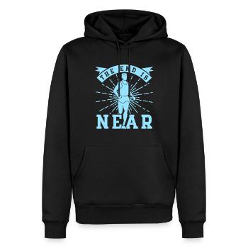 Running The End Is Near Marathon Runner Gift - Männer Premium Bio Hoodie - Schwarz - Vorne - Nico (187cm)