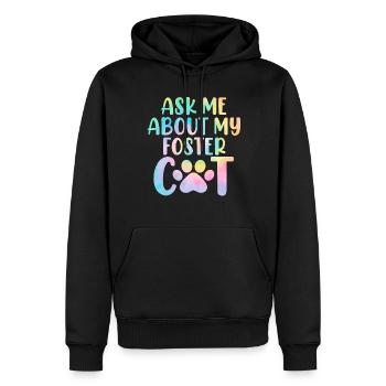 Demandez-moi à propos de mon refuge Tie Dye pour chat drôle - Sweat à capuche Premium bio Homme - noir - Devant - Nico (187cm)