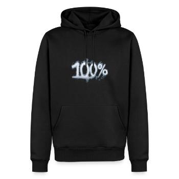 100% - Sweat à capuche Premium bio Homme - noir - Devant - Nico (187cm)