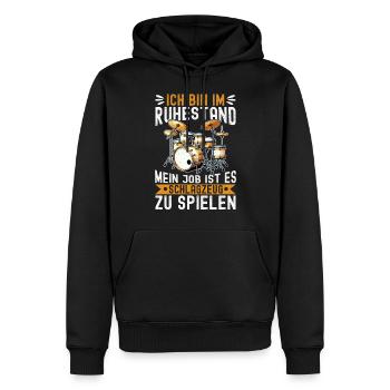 Batteur Batteur Percussion Musiciens - Sweat à capuche Premium bio Homme - noir - Devant - Nico (187cm)