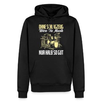 Batteur Batteur Percussion Musiciens - Sweat à capuche Premium bio Homme - noir - Devant - Nico (187cm)