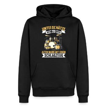 Batteur Batteur Percussion Musiciens - Sweat à capuche Premium bio Homme - noir - Devant - Nico (187cm)