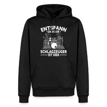 Batteur Batteur Percussion Musiciens - Sweat à capuche Premium bio Homme - noir - Devant - Nico (187cm)