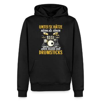 Drummer Drummer Percussion Musicians - Men’s Premium Organic Hoodie - black - Front - Nico (187cm)