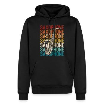 Saxophone Retro Vintage Saxophone - Männer Premium Bio Hoodie - Schwarz - Vorne - Nico (187cm)