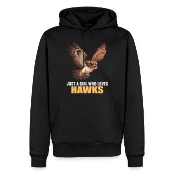 Falken Falke - Männer Premium Bio Hoodie - Schwarz - Vorne - Nico (187cm)