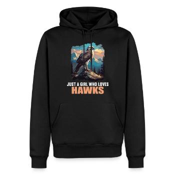 Faucon Faucon - Sweat à capuche Premium bio Homme - noir - Devant - Nico (187cm)