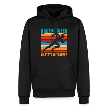 Running Dauerläufer Anstatt Mitläufer Marathon - Männer Premium Bio Hoodie - Schwarz - Vorne - Nico (187cm)