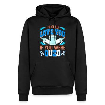 Grèce Ouzo - Sweat à capuche Premium bio Homme - noir - Devant - Nico (187cm)