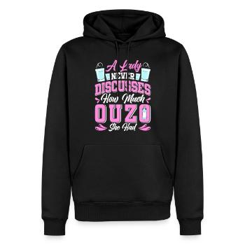 Grèce Ouzo - Sweat à capuche Premium bio Homme - noir - Devant - Nico (187cm)