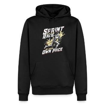 Sprint Athlétisme Sprint - Sweat à capuche Premium bio Homme - noir - Devant - Nico (187cm)