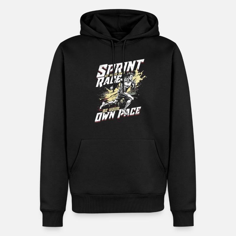 Sprint Athlétisme Sprint - Sweat à capuche Premium bio Homme - noir