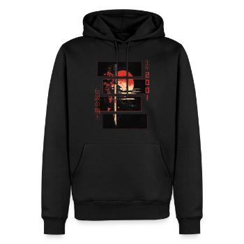 Japanische Zeichen Krieger Vintage 2001 Geburtstag - Männer Premium Bio Hoodie - Schwarz - Vorne - Nico (187cm)