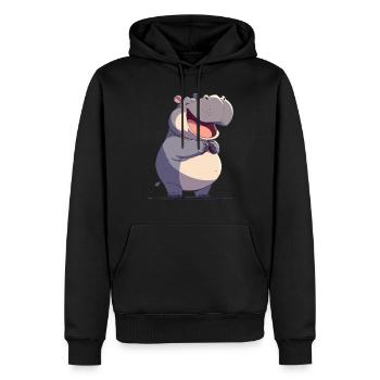 Hippopotame Hippopotame - Sweat à capuche Premium bio Homme - noir - Devant - Nico (187cm)