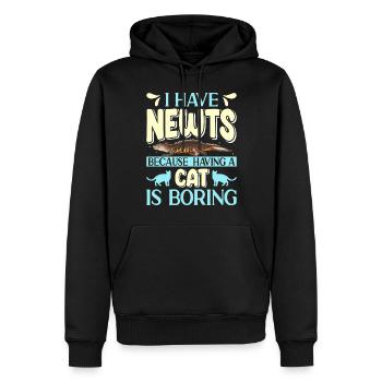 Molch - Männer Premium Bio Hoodie - Schwarz - Vorne - Nico (187cm)