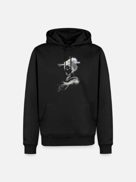 Geisha white dust - Men’s Premium Organic Hoodie - black