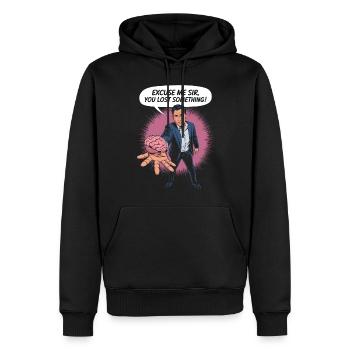 Excuse me sir you lost something Brain - Men’s Premium Organic Hoodie - black - Front - Nico (187cm)