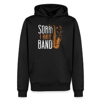 Saxophone désolé j’ai un groupe - Sweat à capuche Premium bio Homme - noir - Devant - Nico (187cm)