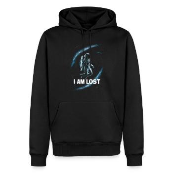 Astronaute Je suis perdu Astronaute - Sweat à capuche Premium bio Homme - noir - Devant - Nico (187cm)