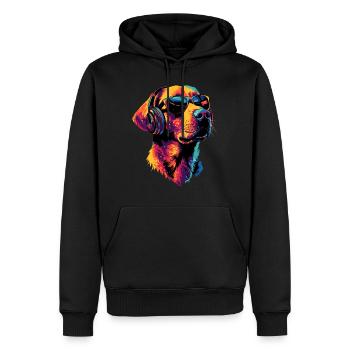 Labrador Retriever Chien Amour Jeunes Labradors mignons - Sweat à capuche Premium bio Homme - noir - Devant - Nico (187cm)