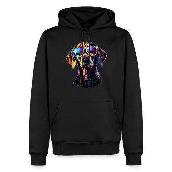 Labrador Retriever Chien Amour Jeunes Labradors mignons - Sweat à capuche Premium bio Homme - noir - Devant - Nico (187cm)