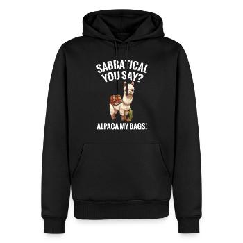 Sabbatique vous dites alpaga mes sacs ! - Sweat à capuche Premium bio Homme - noir - Devant - Nico (187cm)