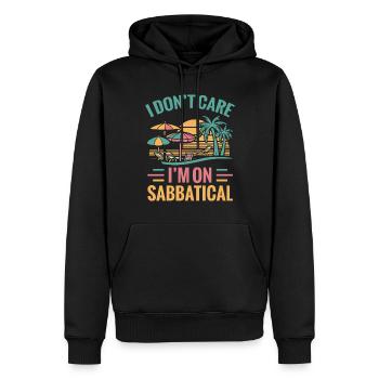 Je m’en fiche, je suis en congé sabbatique - Sweat à capuche Premium bio Homme - noir - Devant - Nico (187cm)