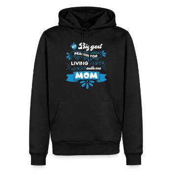 Mom Reason For Living Calls Me Mom - Men’s Premium Organic Hoodie - black - Front - Nico (187cm)