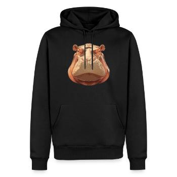 Hippopotamus Hippopotamus - Men’s Premium Organic Hoodie - black - Front - Nico (187cm)