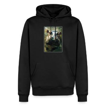 Hippopotame Hippopotame - Sweat à capuche Premium bio Homme - noir - Devant - Nico (187cm)