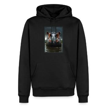 Hippopotame Hippopotame - Sweat à capuche Premium bio Homme - noir - Devant - Nico (187cm)