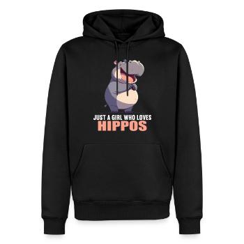 Hippopotame Hippopotame - Sweat à capuche Premium bio Homme - noir - Devant - Nico (187cm)