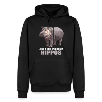Hippopotame Hippopotame - Sweat à capuche Premium bio Homme - noir - Devant - Nico (187cm)