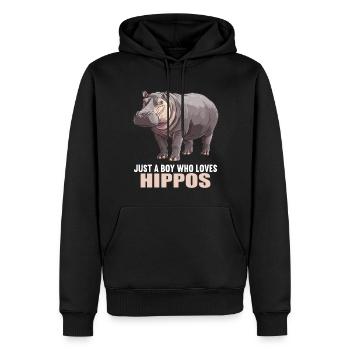 Hippopotame Hippopotame - Sweat à capuche Premium bio Homme - noir - Devant - Nico (187cm)