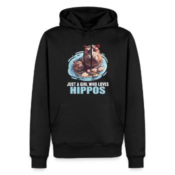 Hippopotame Hippopotame - Sweat à capuche Premium bio Homme - noir - Devant - Nico (187cm)