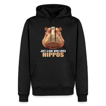 Hippopotame Hippopotame - Sweat à capuche Premium bio Homme - noir - Devant - Nico (187cm)