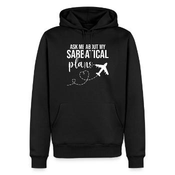 Demandez-moi quels sont mes projets de congé sabbatique - Sweat à capuche Premium bio Homme - noir - Devant - Nico (187cm)