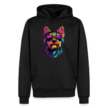 Yorkshire Terrier Amoureux des chiens Mignon Yorkie - Sweat à capuche Premium bio Homme - noir - Devant - Nico (187cm)