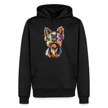 Yorkshire Terrier Amoureux des chiens Mignon Yorkie - Sweat à capuche Premium bio Homme - noir - Devant - Nico (187cm)