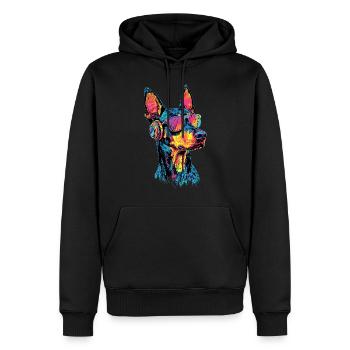 Dobermann Hunde Motiv Wachhund Stolze Dobermänner - Männer Premium Bio Hoodie - Schwarz - Vorne - Nico (187cm)
