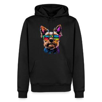 Yorkshire Terrier Amoureux des chiens Mignon Yorkie - Sweat à capuche Premium bio Homme - noir - Devant - Nico (187cm)